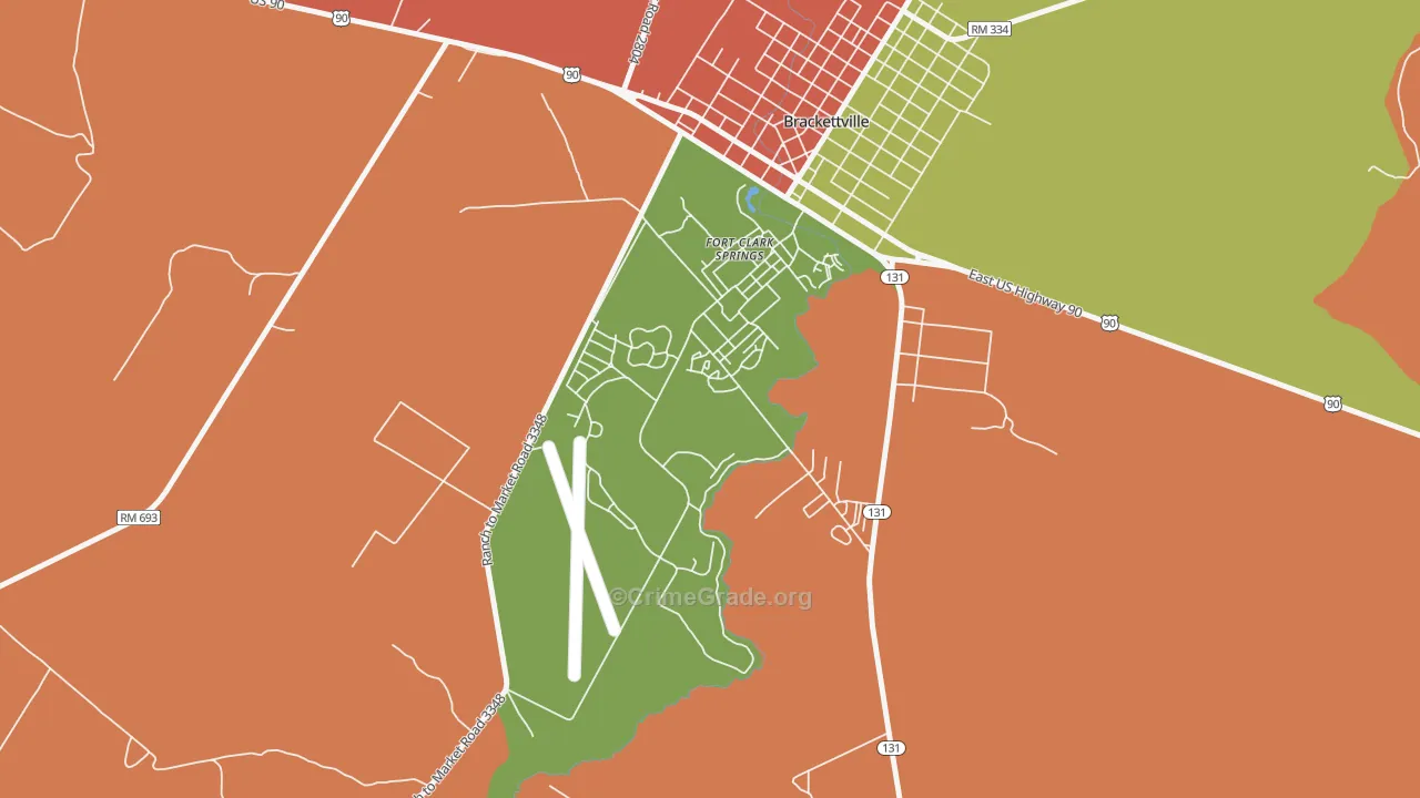 Fort Clark Springs, TX Map of Drug-Related Crime Rates
