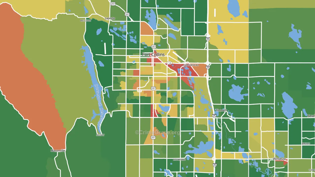 Fort Collins, CO Map of Drug-Related Crime Rates