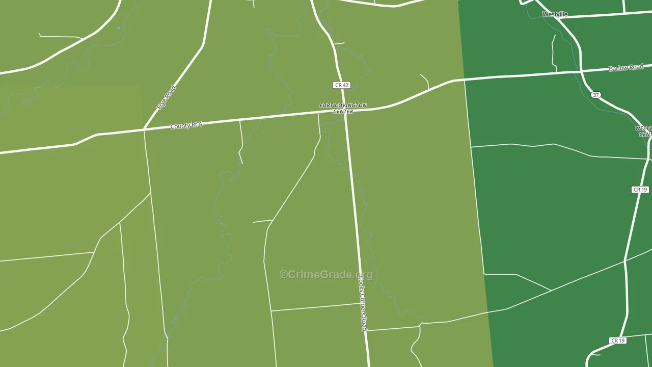 Fort Covington Center, NY Map of Drug-Related Crime Rates