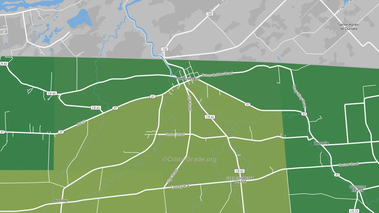 Fort Covington, NY Map of Drug-Related Crime Rates