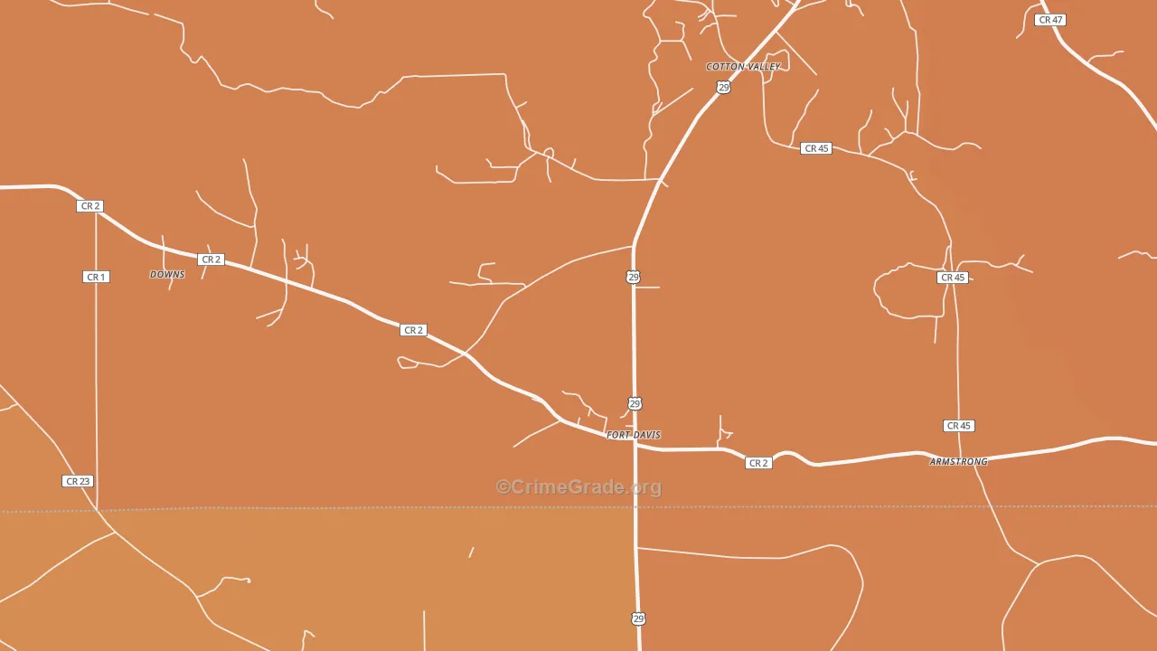 Fort Davis, AL Map of Drug-Related Crime Rates