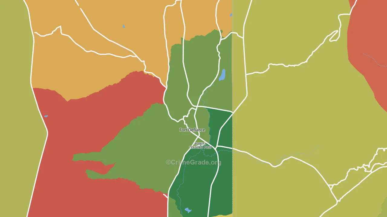Fort Defiance, AZ Map of Drug-Related Crime Rates