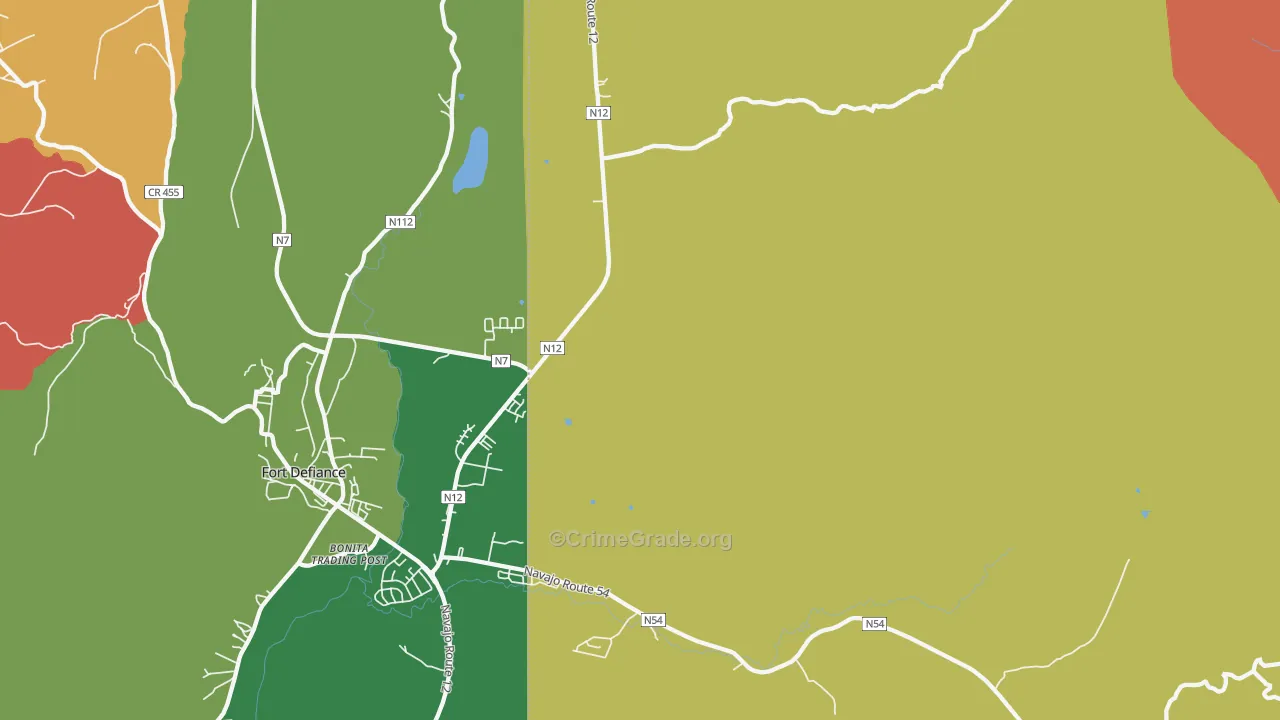 Fort Defiance, NM Map of Drug-Related Crime Rates