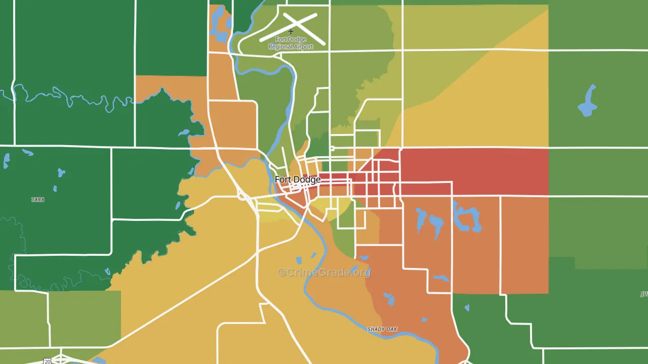 Fort Dodge, IA Map of Drug-Related Crime Rates