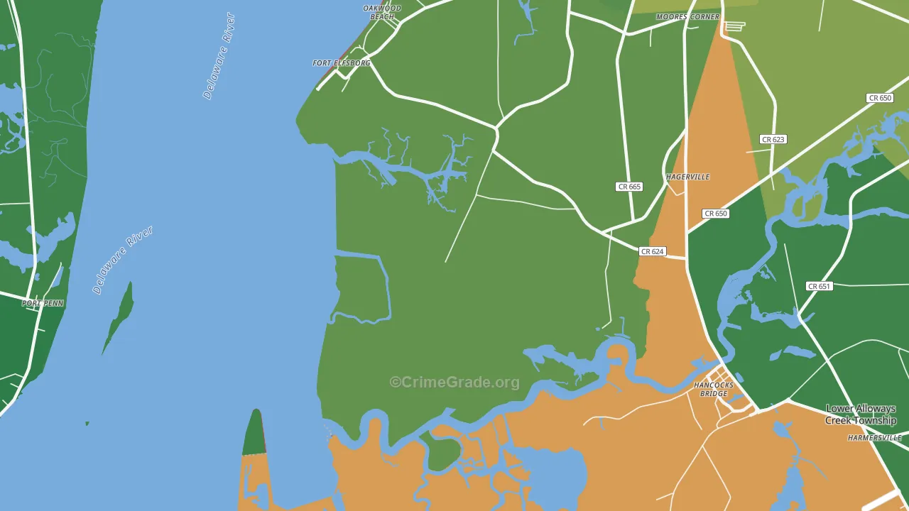 Fort Elfsborg, NJ Map of Drug-Related Crime Rates