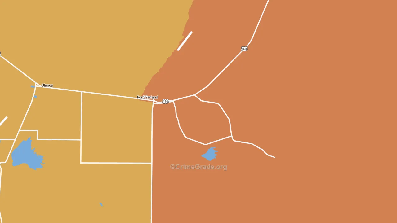 Fort Garland, CO Map of Drug-Related Crime Rates