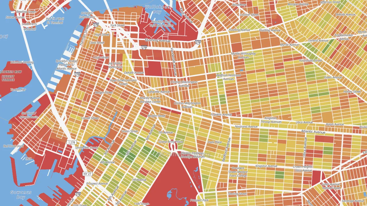 Fort Green, Brooklyn, NY Map of Drug-Related Crime Rates