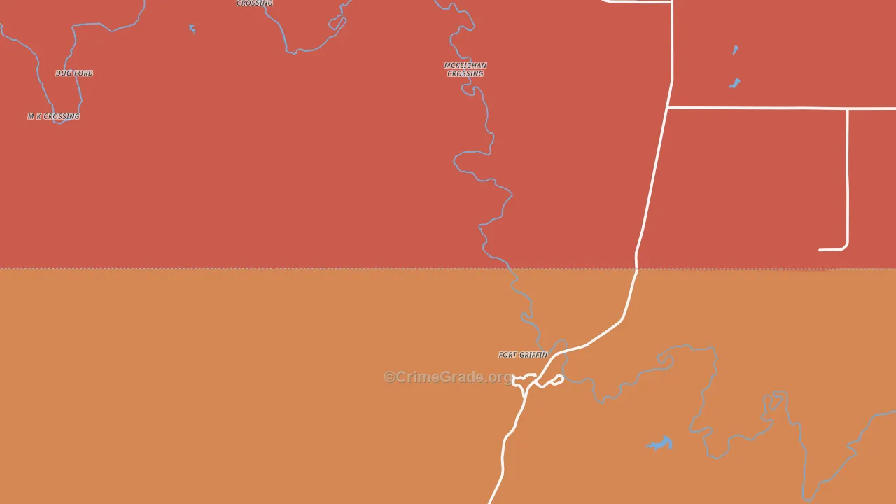 Fort Griffin, TX Map of Drug-Related Crime Rates