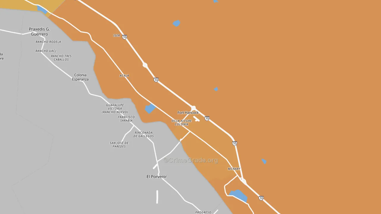 Fort Hancock, TX Map of Drug-Related Crime Rates