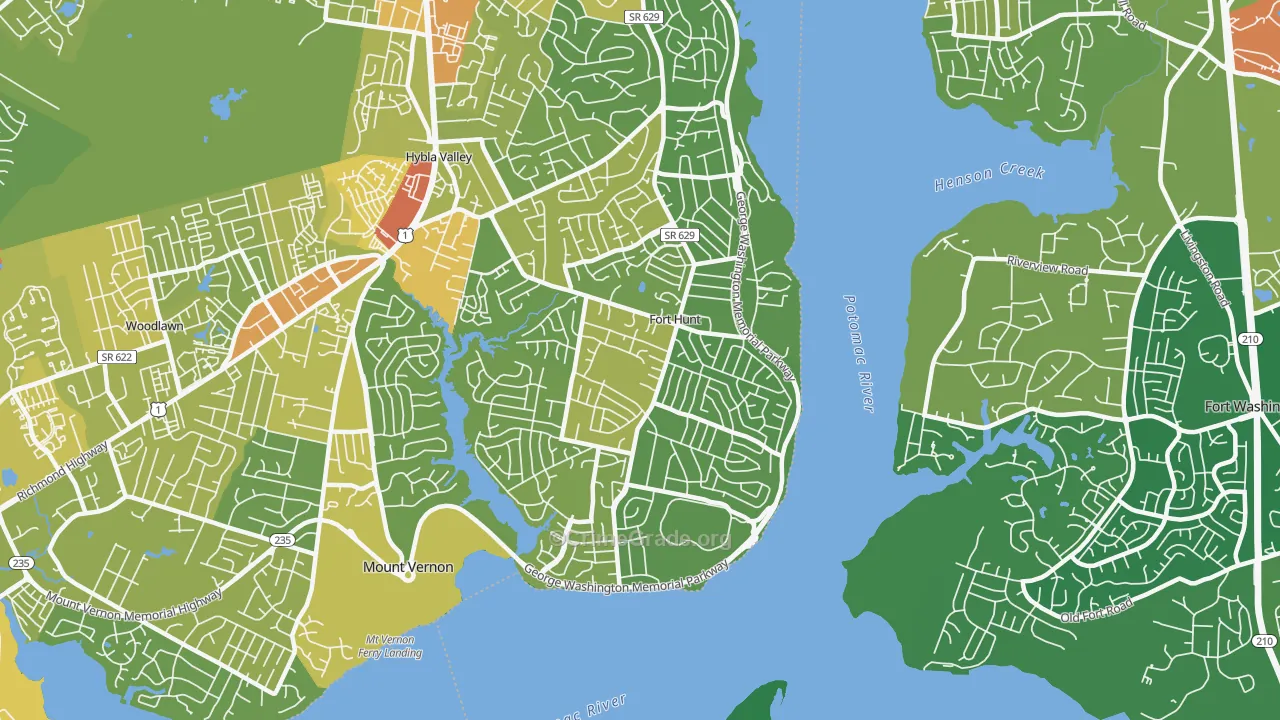 Fort Hunt, VA Map of Drug-Related Crime Rates