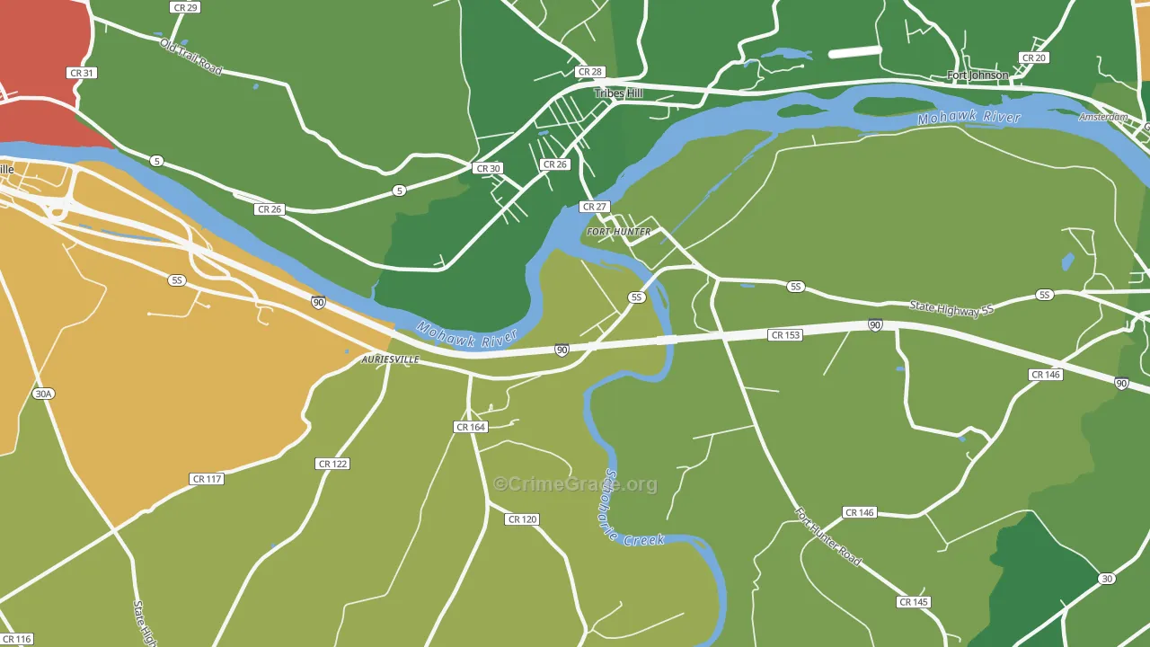Fort Hunter, NY Map of Drug-Related Crime Rates