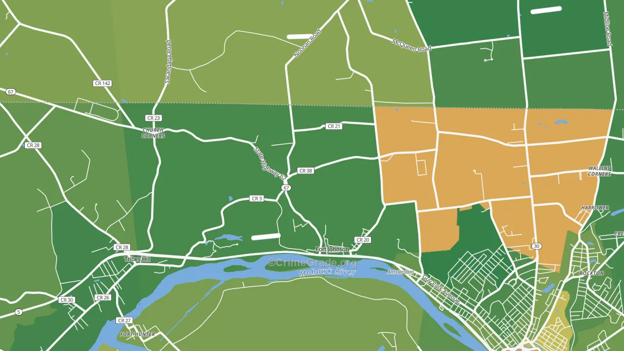 Fort Johnson, NY Map of Drug-Related Crime Rates