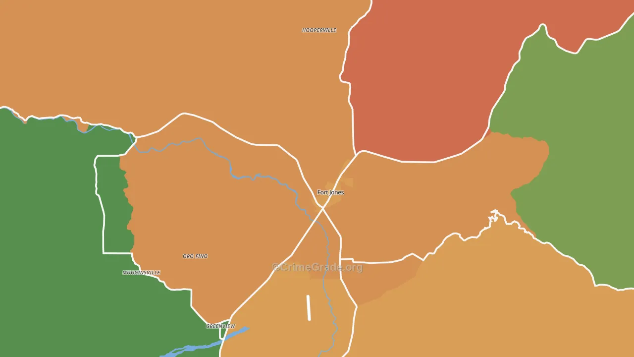 Fort Jones, CA Map of Drug-Related Crime Rates