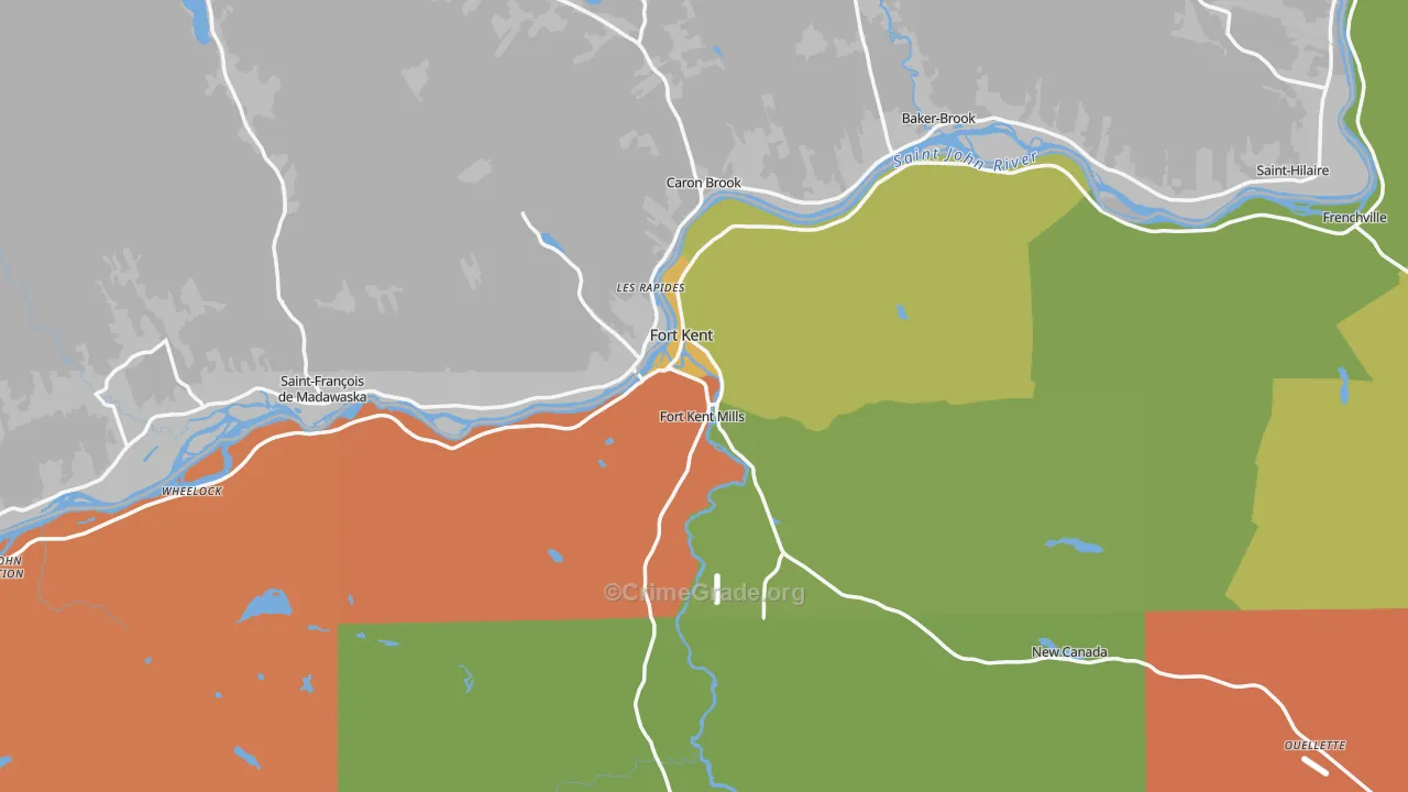 Fort Kent, ME Map of Drug-Related Crime Rates