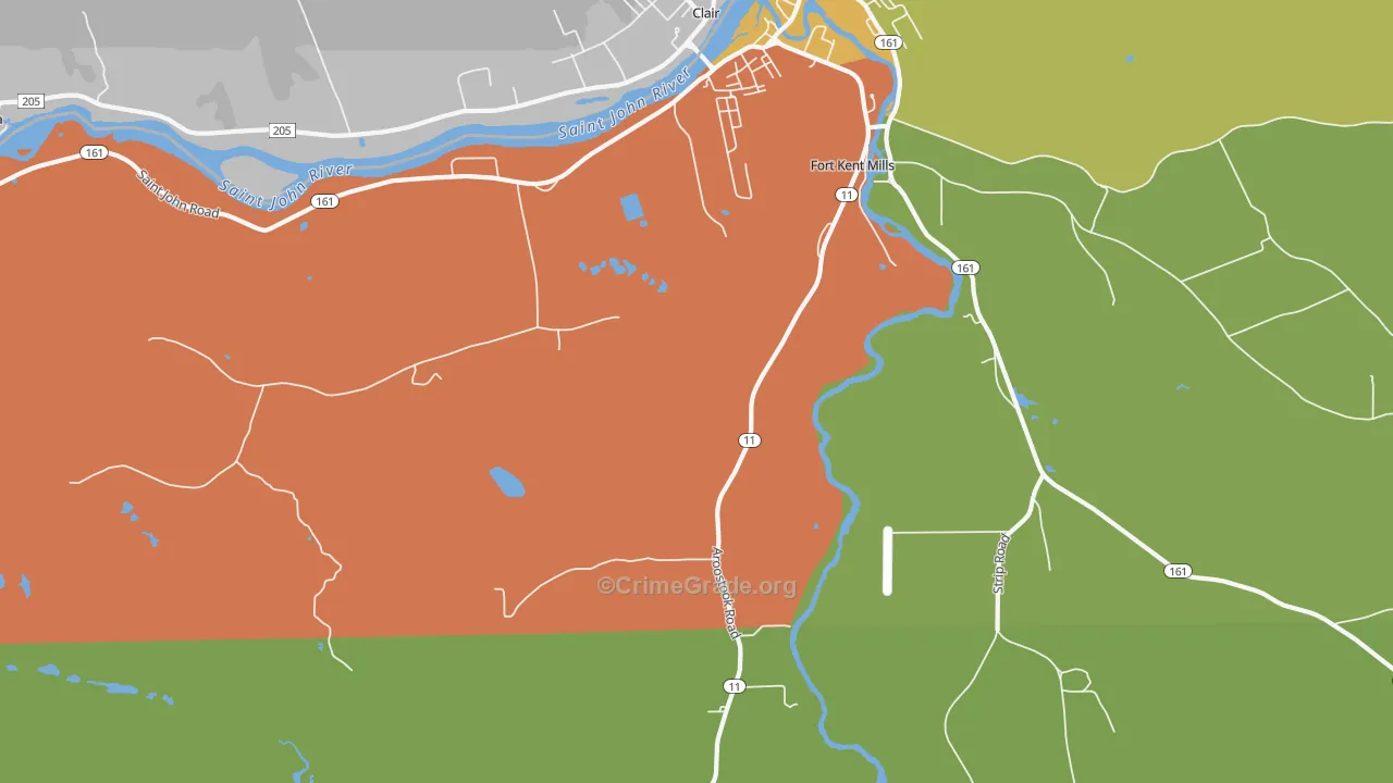 Fort Kent Village, ME Map of Drug-Related Crime Rates