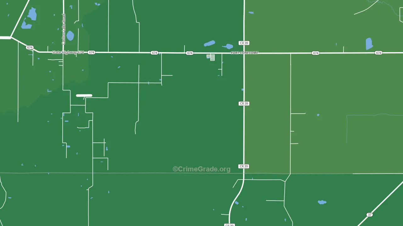 Fort Lonesome, FL Map of Drug-Related Crime Rates