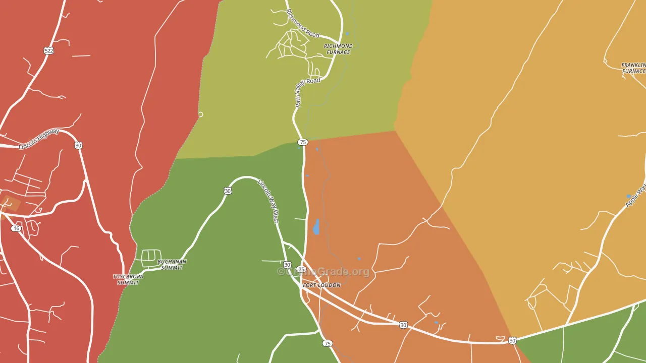Fort Loudon, PA Map of Drug-Related Crime Rates