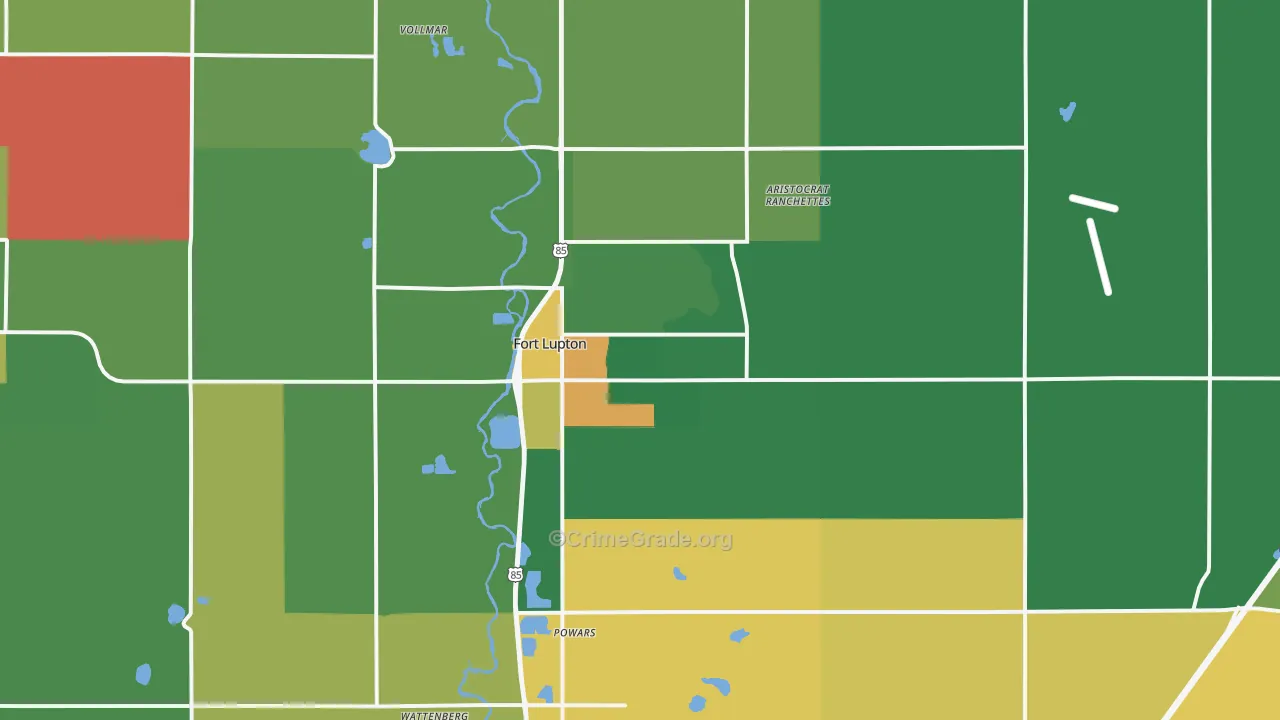 Fort Lupton, CO Map of Drug-Related Crime Rates