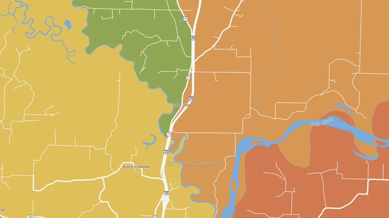 Fort Lynn, AR Map of Drug-Related Crime Rates