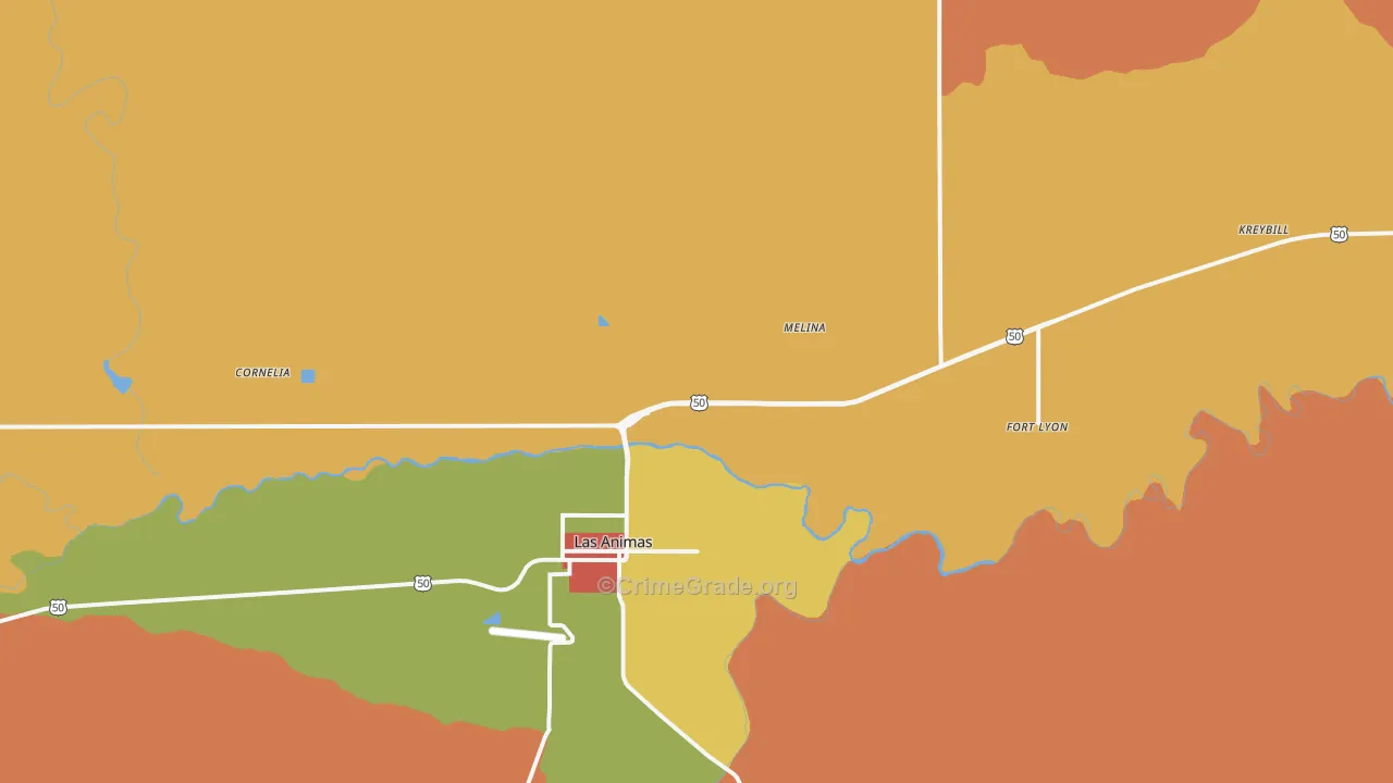 Fort Lyon, CO Map of Drug-Related Crime Rates