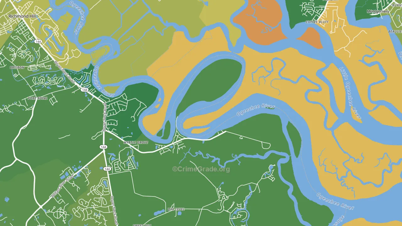 Fort McAllister, GA Map of Drug-Related Crime Rates