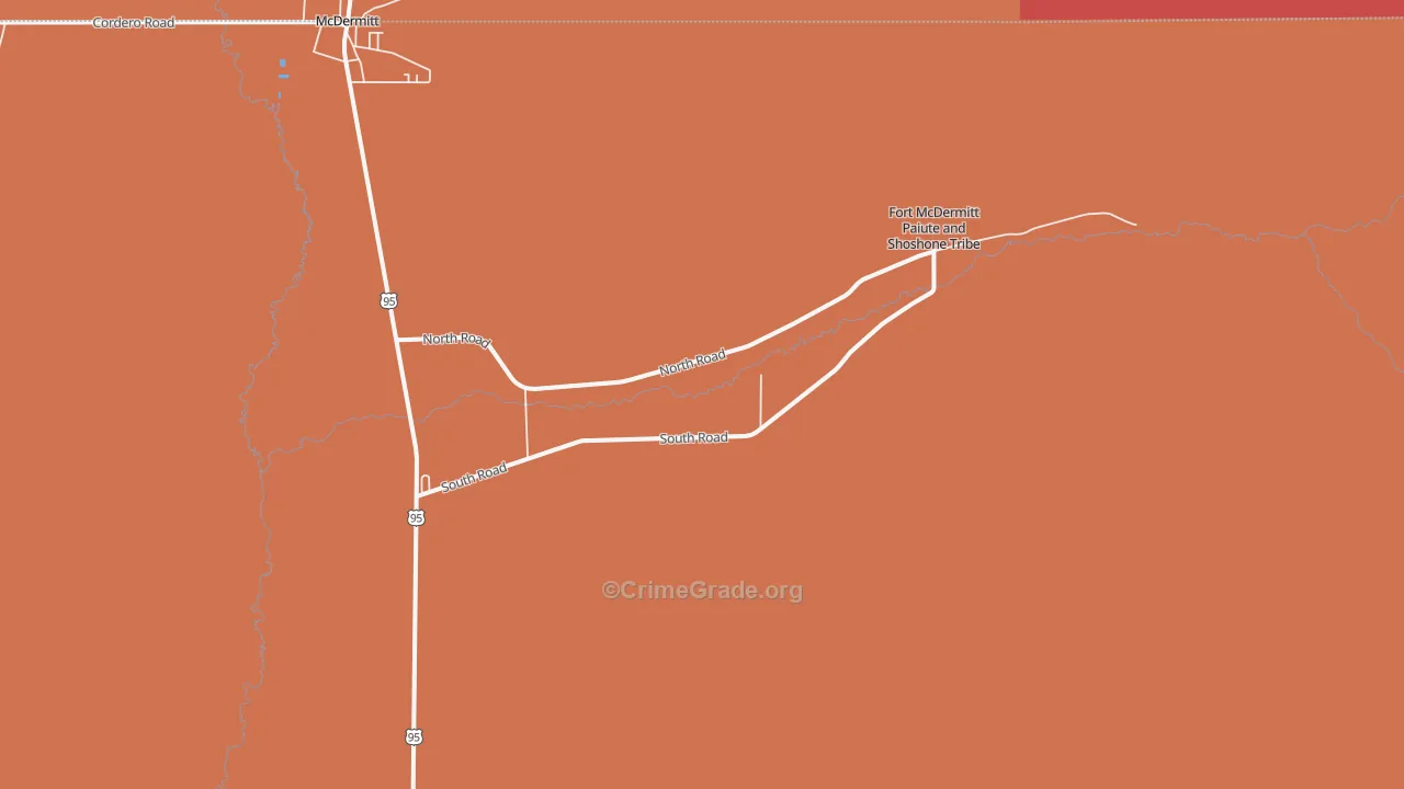Fort McDermitt, NV Map of Drug-Related Crime Rates