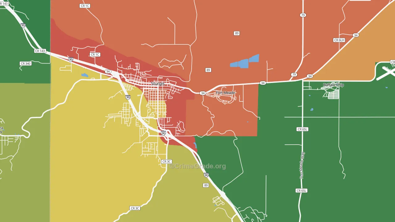 Fort Meade, SD Map of Drug-Related Crime Rates