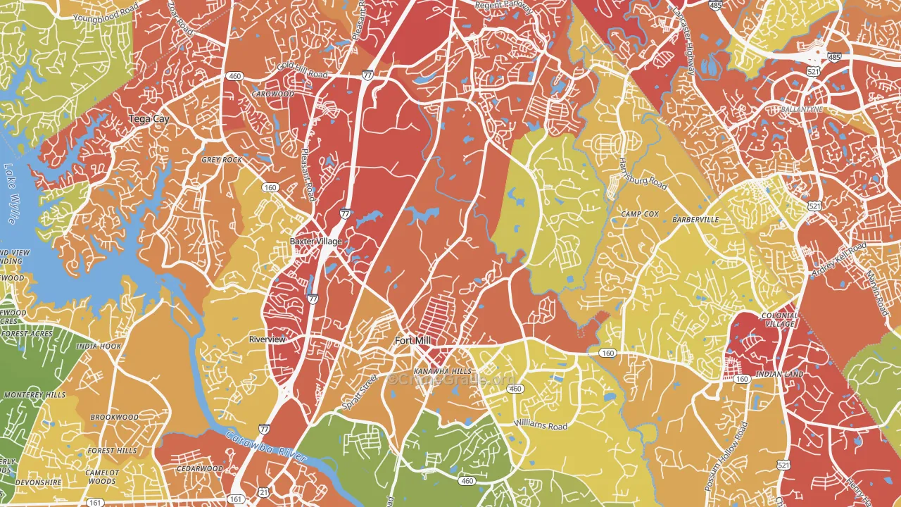 Fort Mill, SC Map of Drug-Related Crime Rates