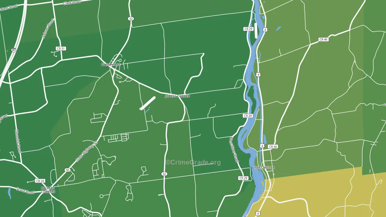 Fort Miller, NY Map of Drug-Related Crime Rates