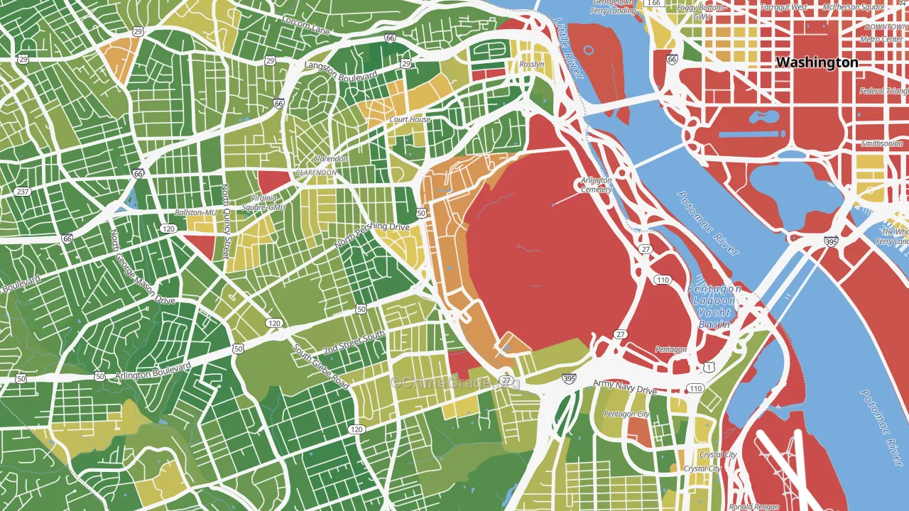 Fort Myer, VA Map of Drug-Related Crime Rates