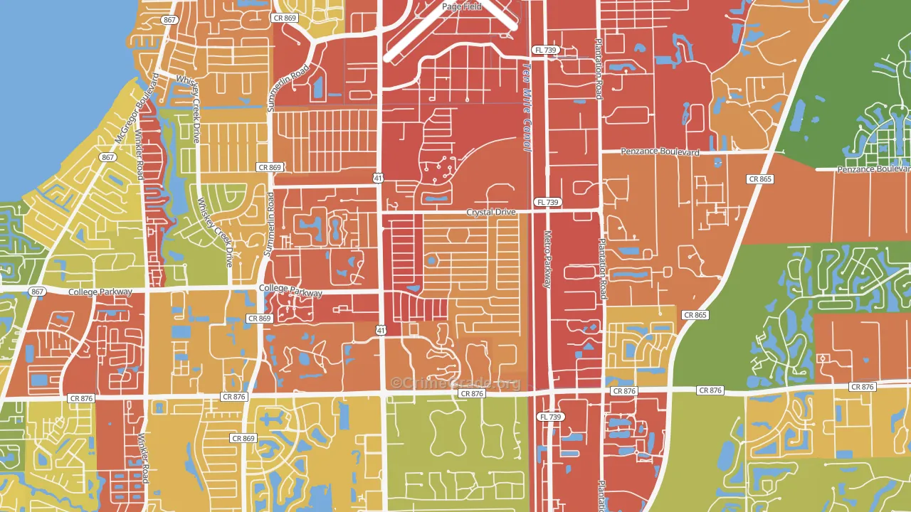 Fort Myers Villas, Villas, FL Map of Drug-Related Crime Rates