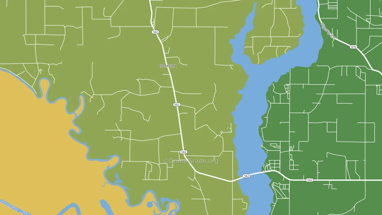 Fort Necessity, LA Map of Drug-Related Crime Rates
