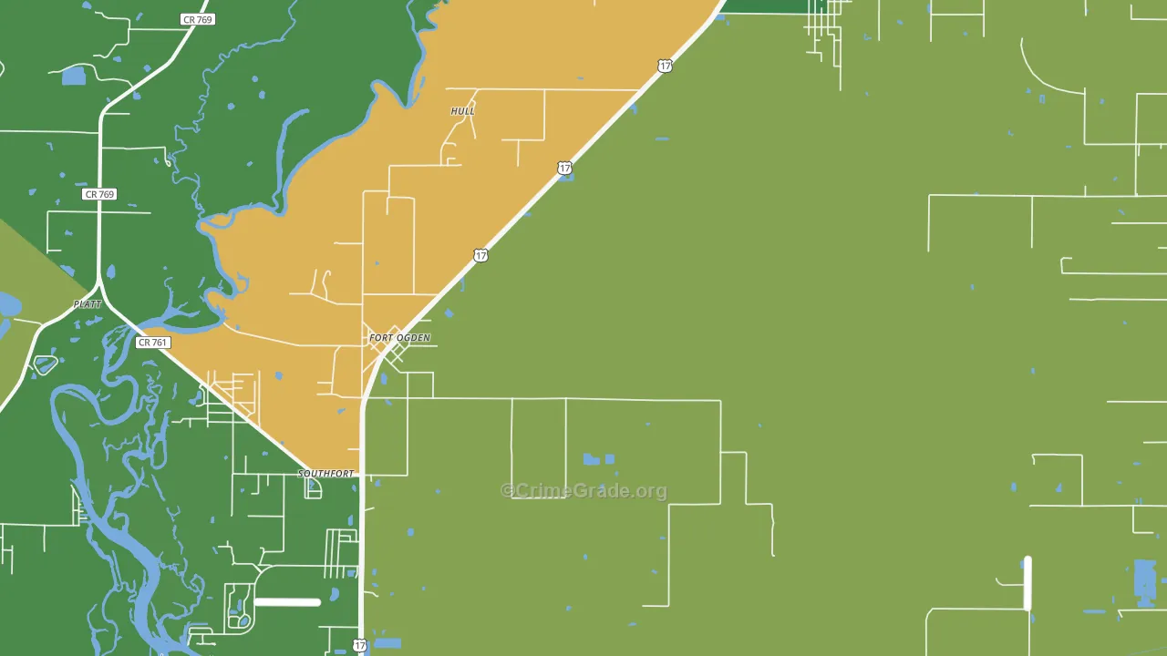Fort Ogden, FL Map of Drug-Related Crime Rates