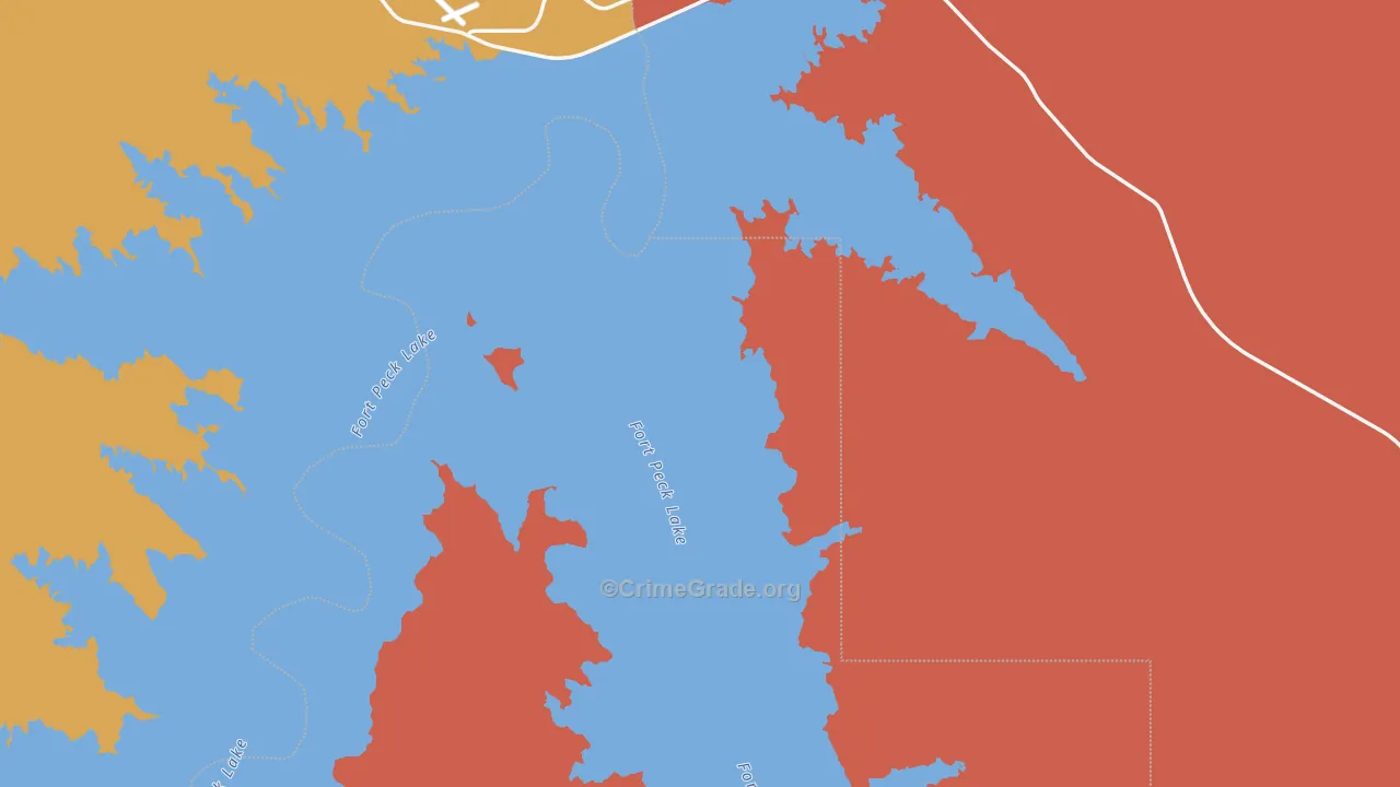 Fort Peck, MT Map of Drug-Related Crime Rates