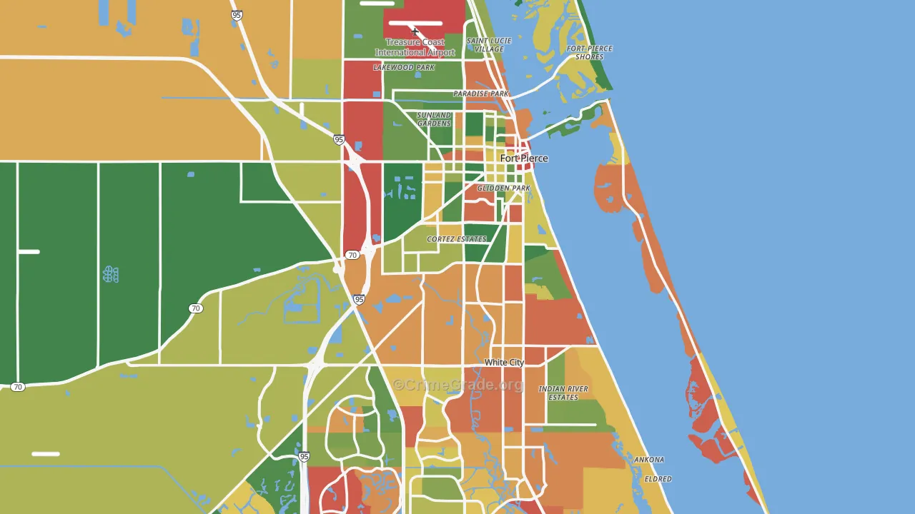 Fort Pierce, FL Map of Drug-Related Crime Rates
