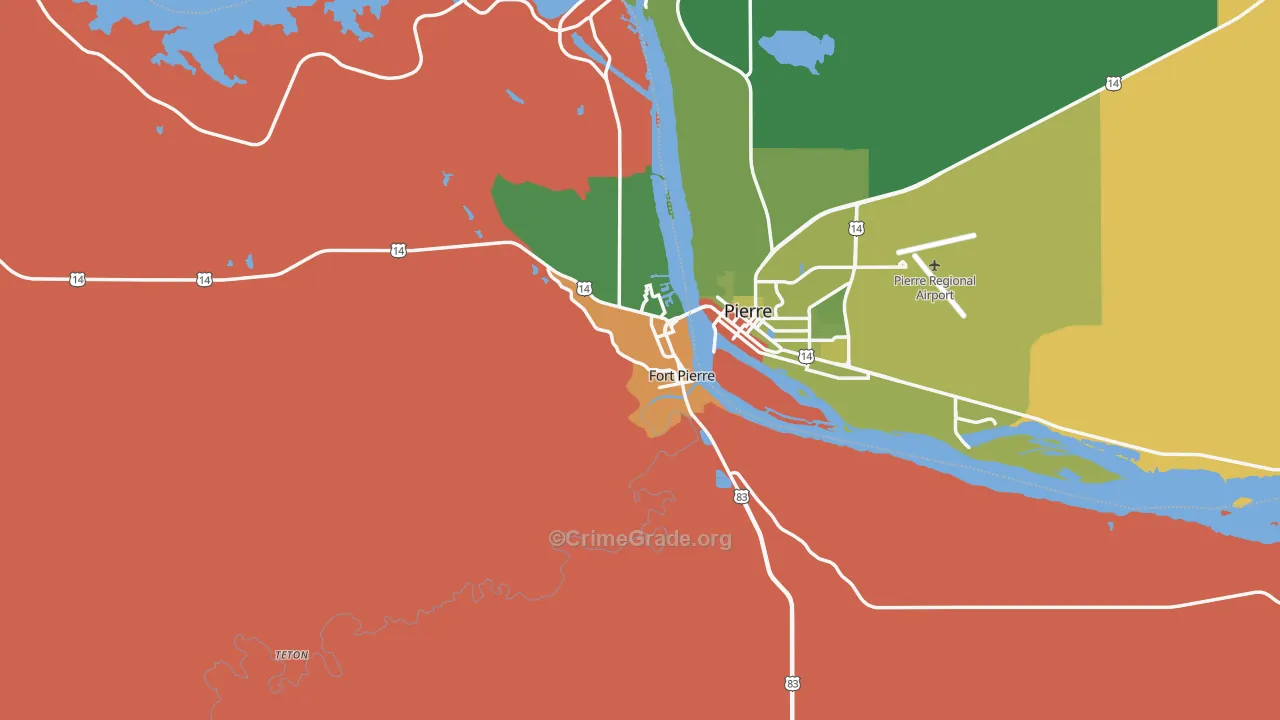 Fort Pierre, SD Map of Drug-Related Crime Rates