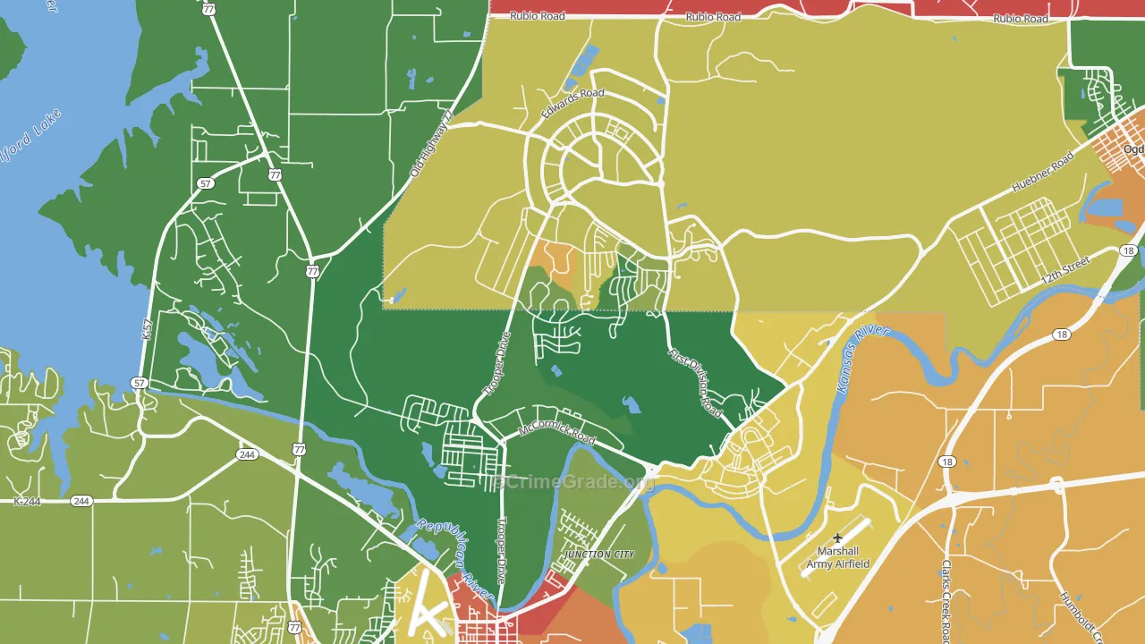Fort Riley, KS Map of Drug-Related Crime Rates