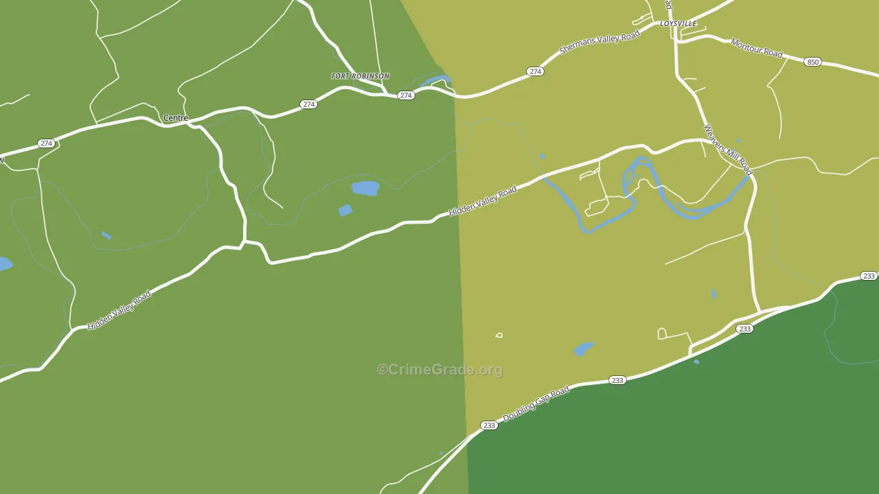 Fort Robertson, PA Map of Drug-Related Crime Rates