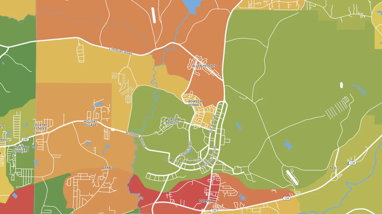 Fort Rucker, AL Map of Drug-Related Crime Rates