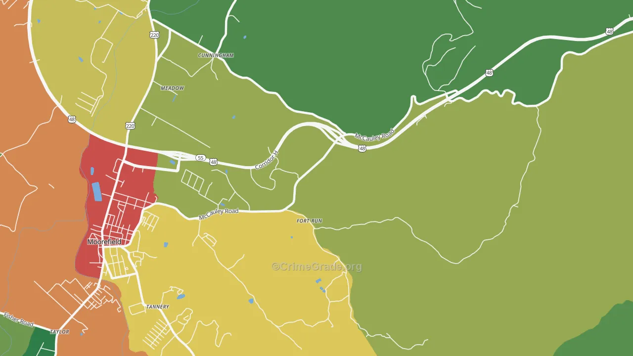 Fort Run, WV Map of Drug-Related Crime Rates