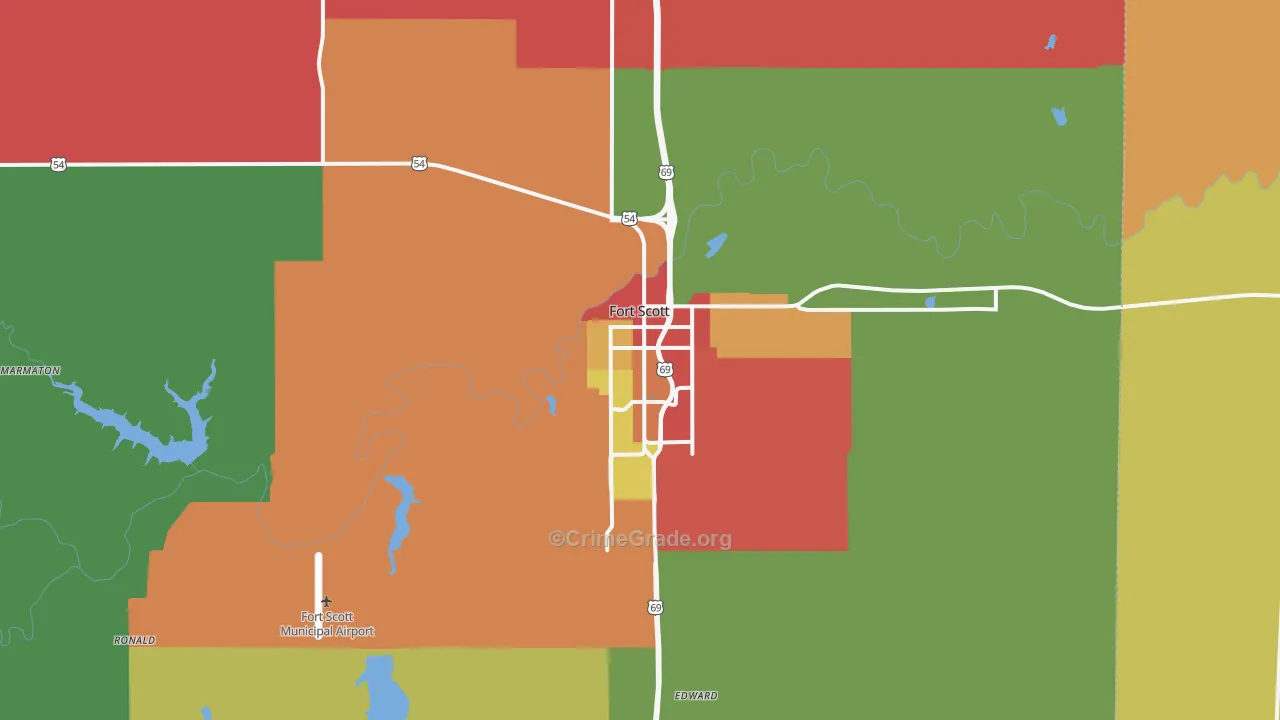 Fort Scott, KS Map of Drug-Related Crime Rates