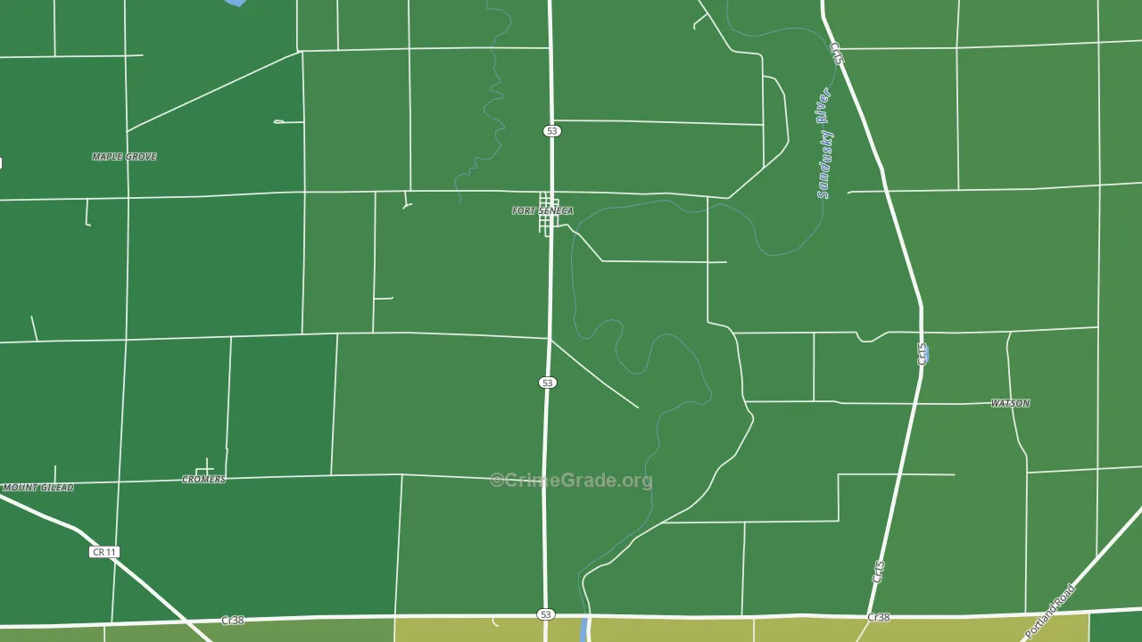 Fort Seneca, OH Map of Drug-Related Crime Rates