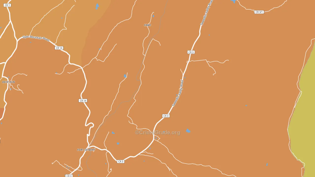Fort Seybert, WV Map of Drug-Related Crime Rates