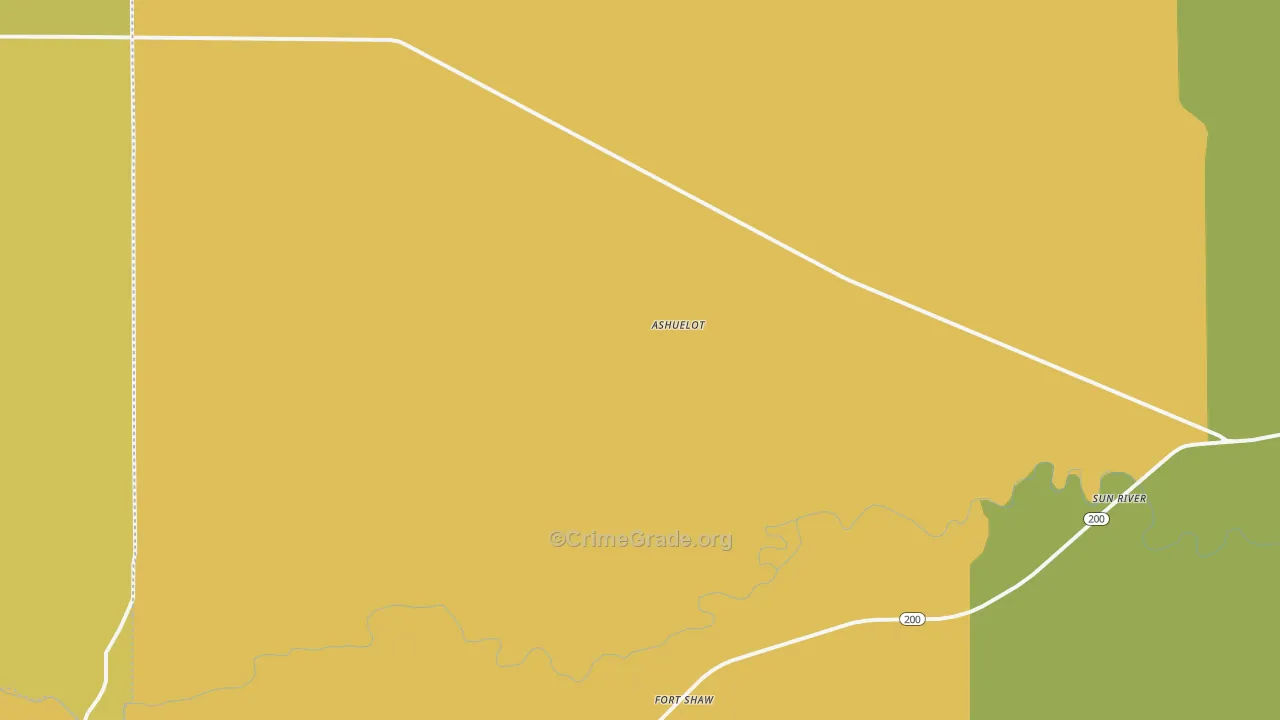 Fort Shaw, MT Map of Drug-Related Crime Rates