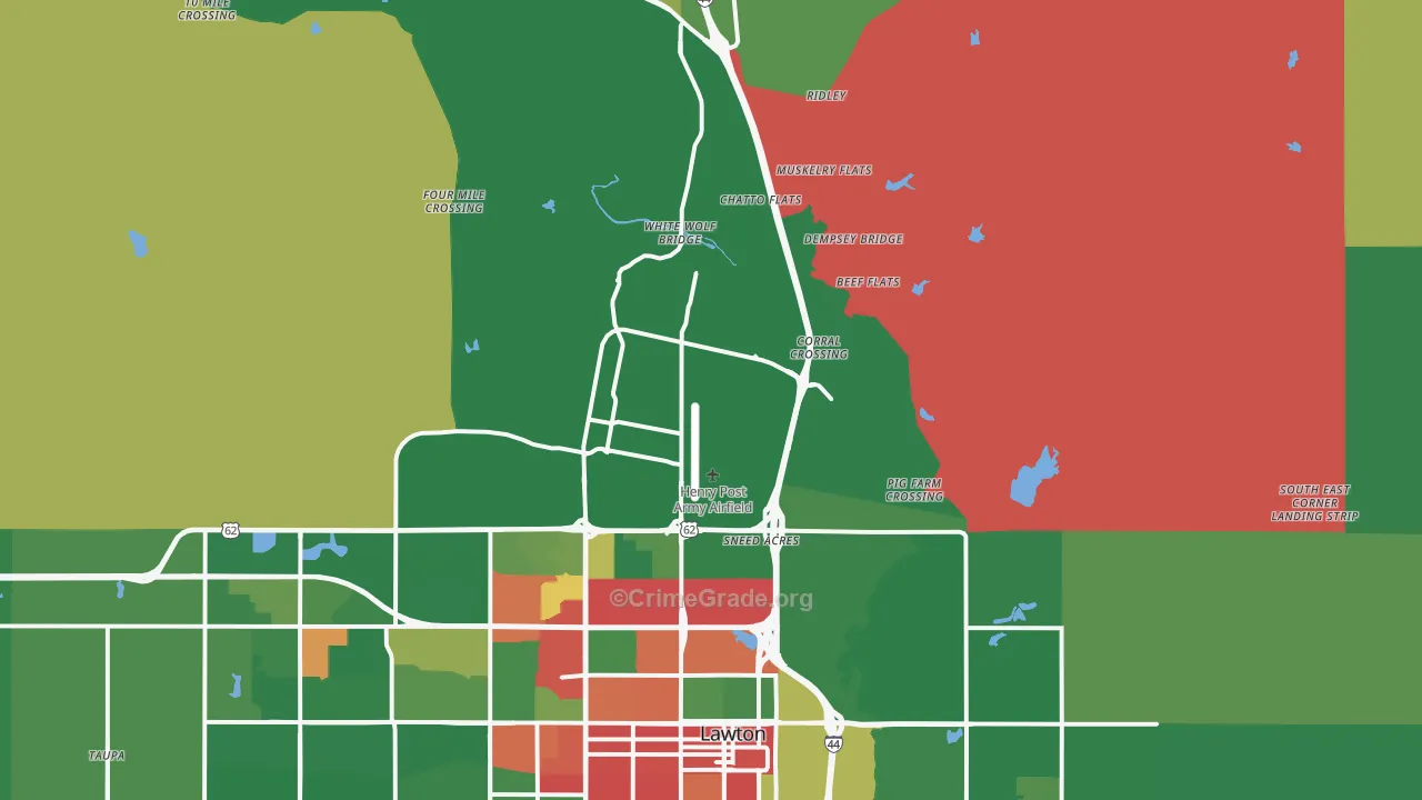 Fort Sill, OK Map of Drug-Related Crime Rates
