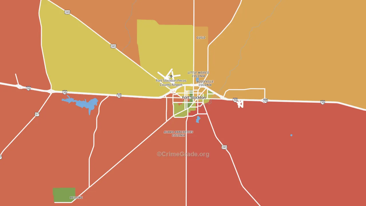 Fort Stockton, TX Map of Drug-Related Crime Rates