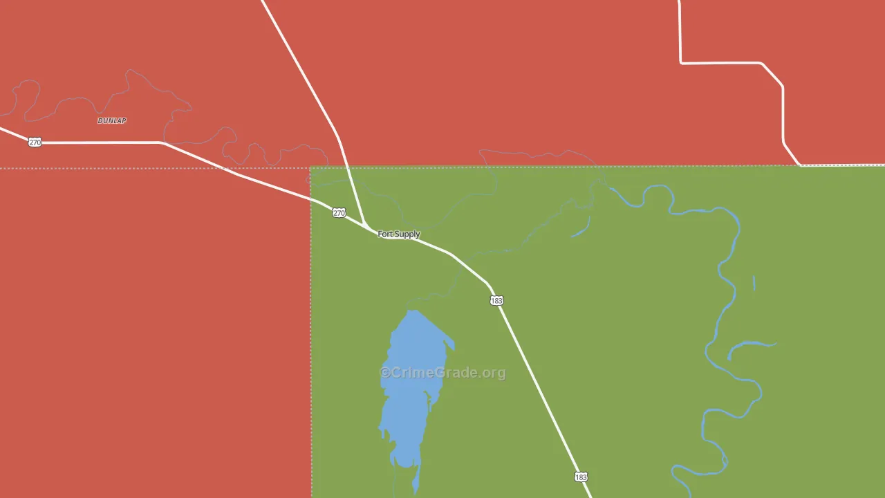 Fort Supply, OK Map of Drug-Related Crime Rates