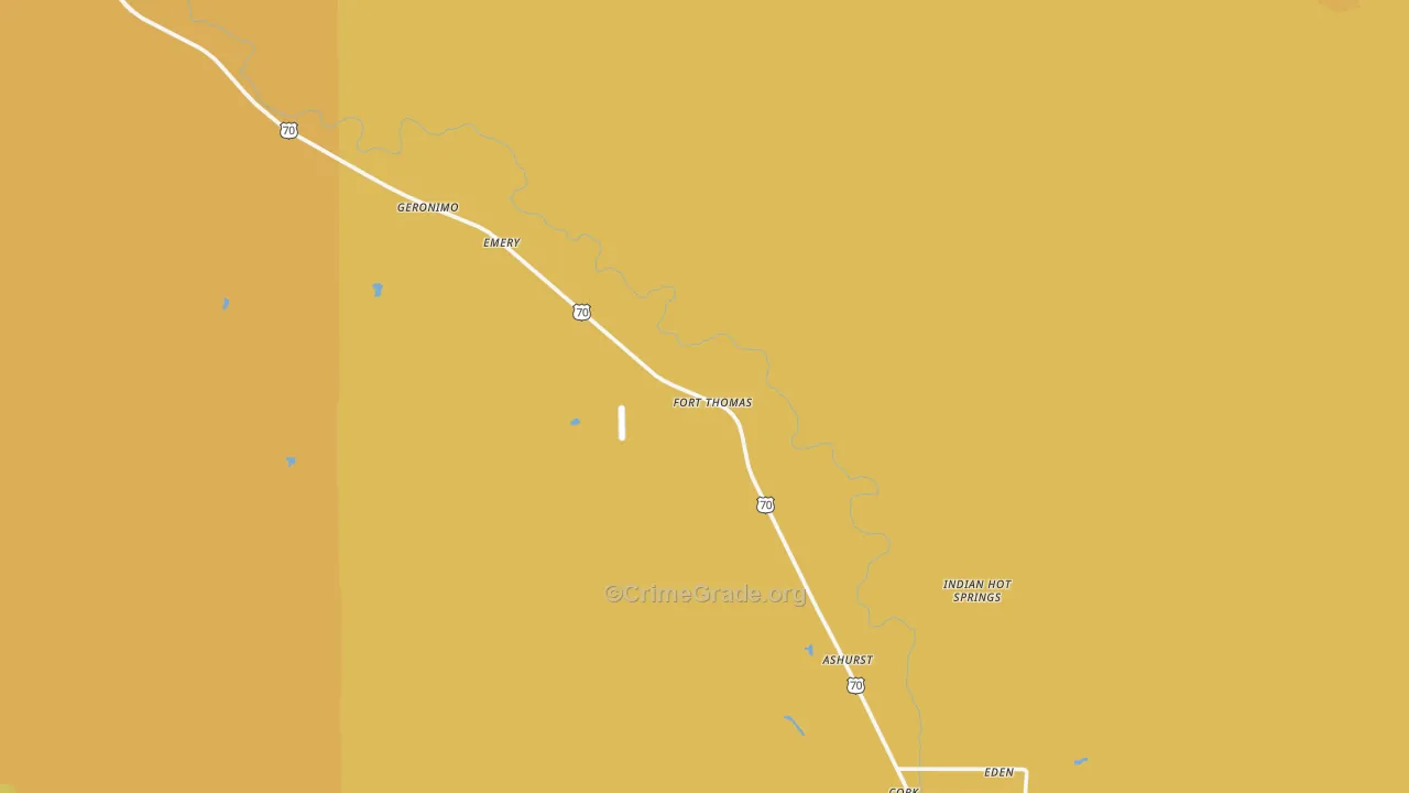 Fort Thomas, AZ Map of Drug-Related Crime Rates