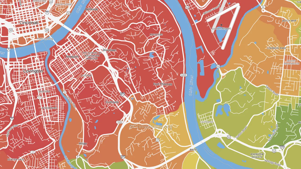 Fort Thomas, KY Map of Drug-Related Crime Rates