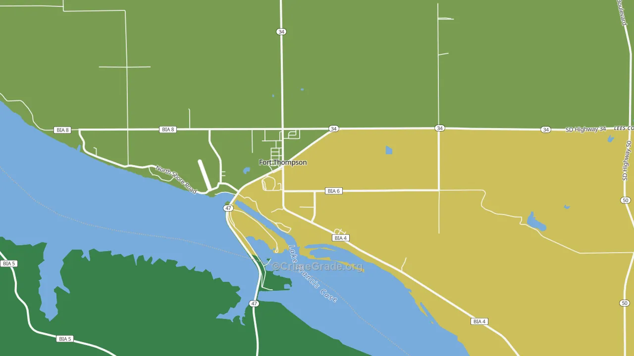 Fort Thompson, SD Map of Drug-Related Crime Rates